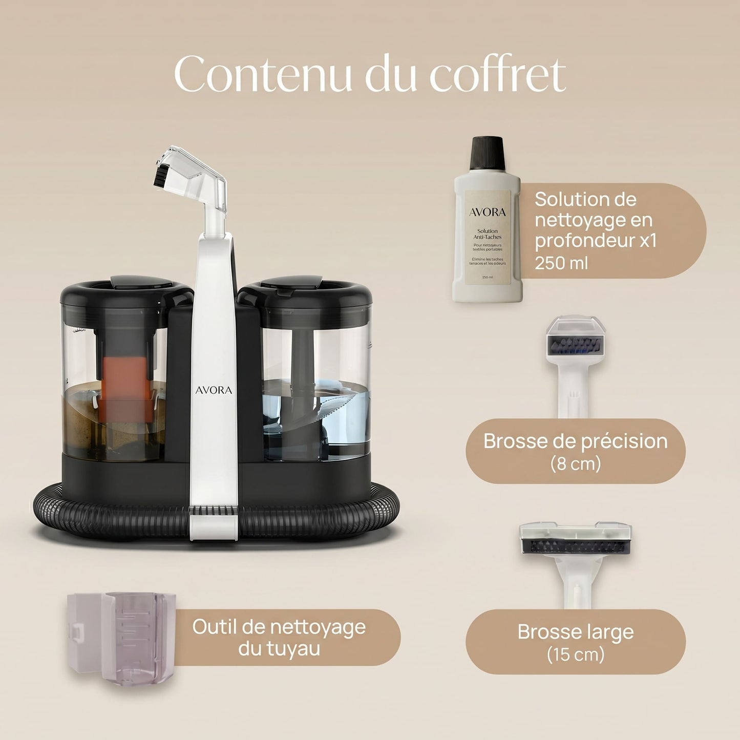 Shampouineuse Portable AVORA PureLite – Multi-Surfaces