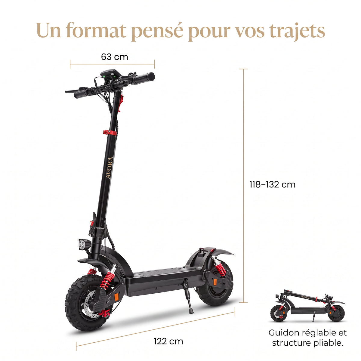 AVORA Altis – dimensions et guidon réglable