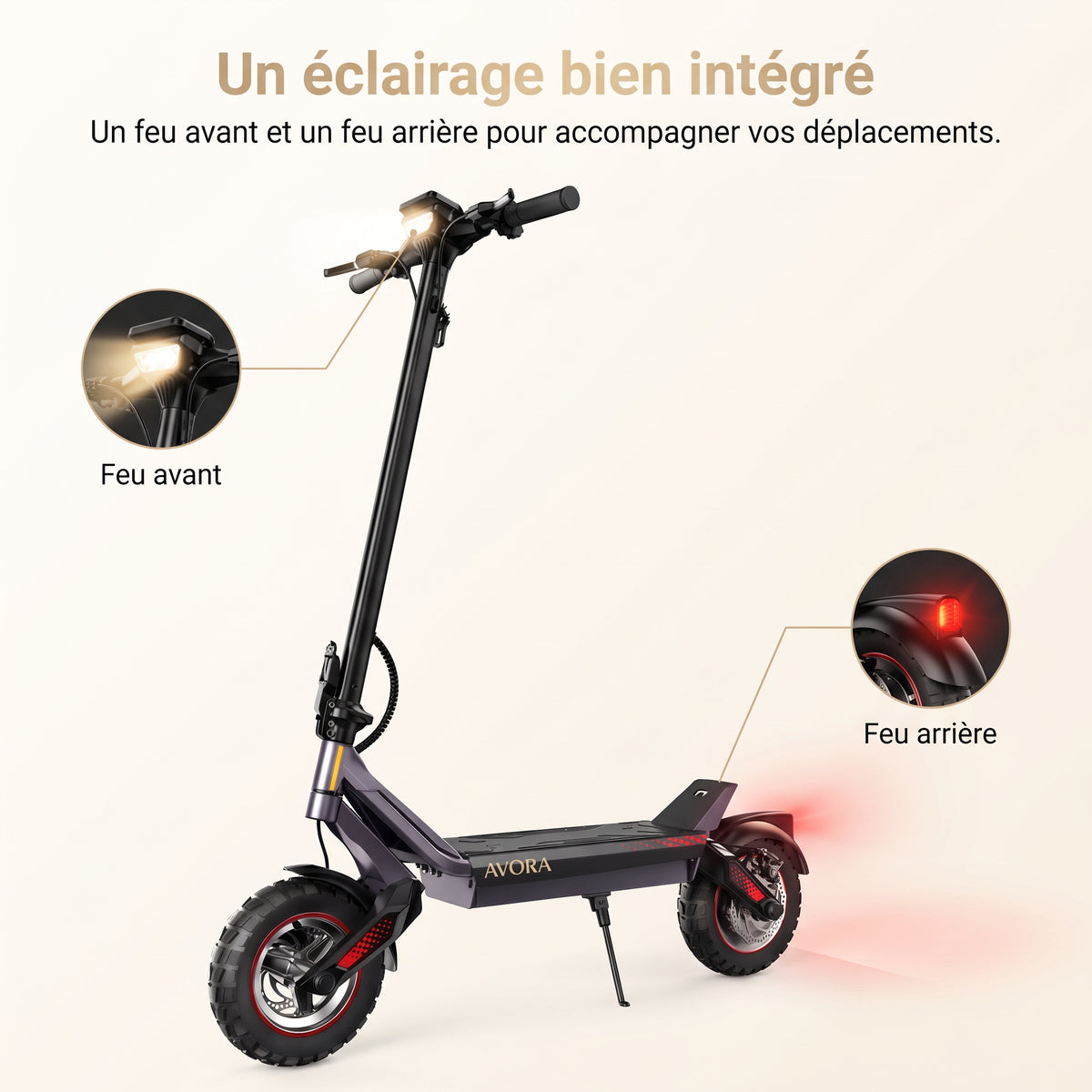 AVORA Motion One — Éclairage avant et arrière
