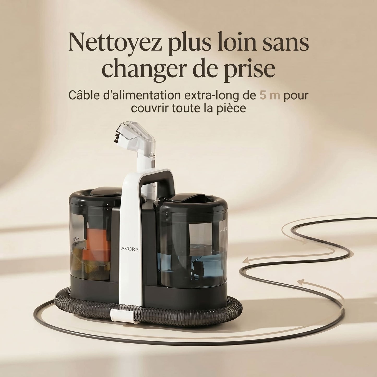 Shampouineuse Portable AVORA PureLite – Multi-Surfaces