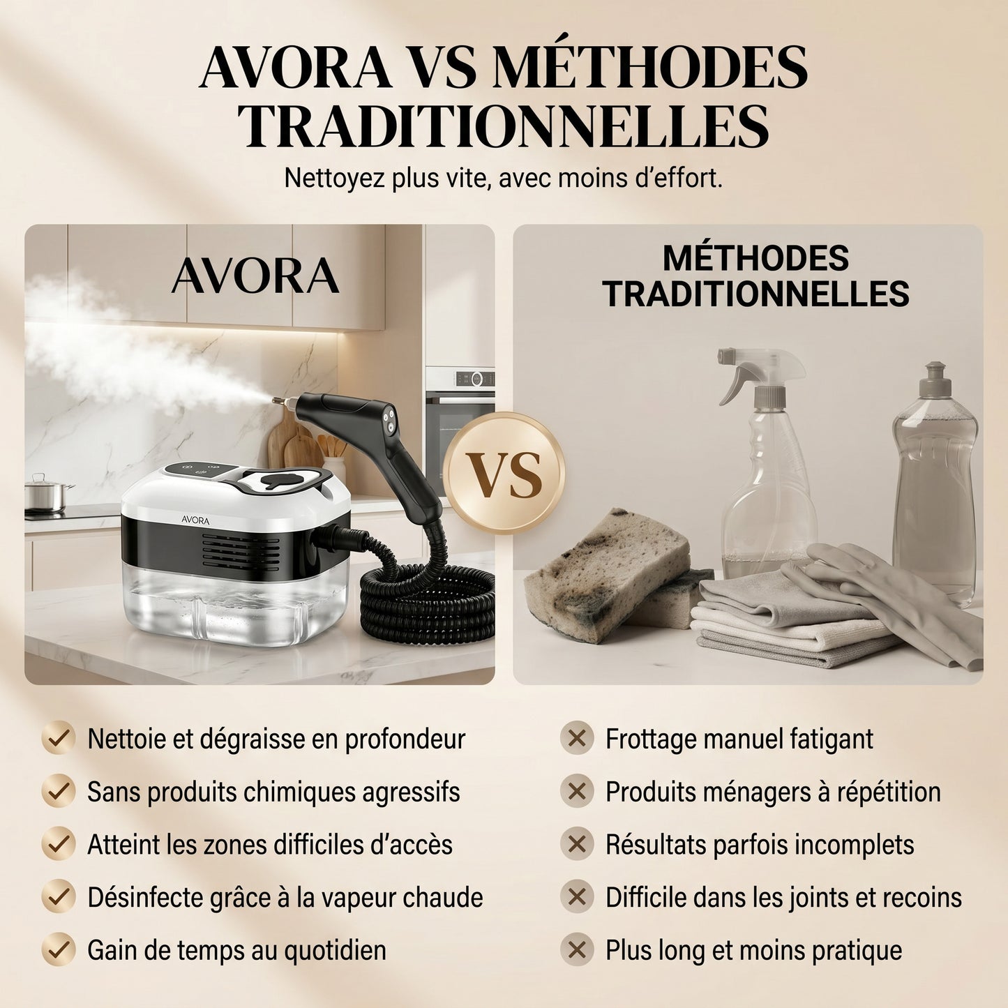 Nettoyeur Vapeur Portable AVORA