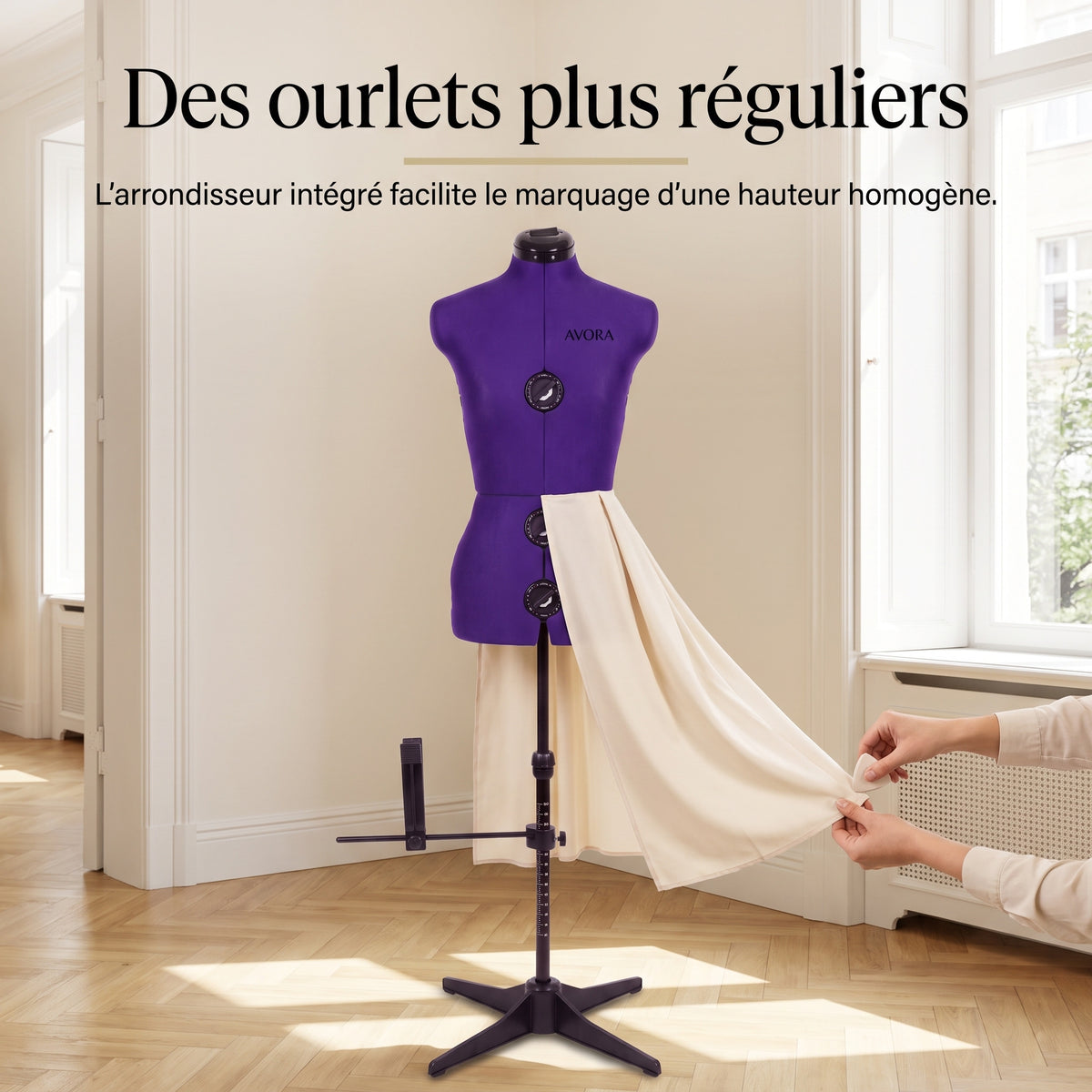 Mannequin de Couture Réglable AVORA Atelier – Tailles M & L avec Arrondisseur de Jupe