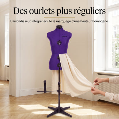 Mannequin de Couture Réglable AVORA Atelier – Tailles M & L avec Arrondisseur de Jupe