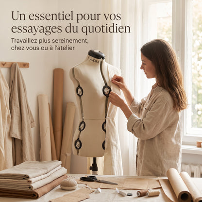 Mannequin de Couture Réglable AVORA Atelier 40 – Taille S 33–40 – Buste, Taille & Hanches Ajustables