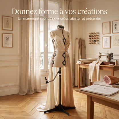 Mannequin de Couture Réglable AVORA Atelier 40 – Taille S 33–40 – Buste, Taille & Hanches Ajustables