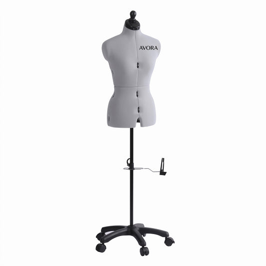 Mannequin de couture réglable AVORA Modélia 44 – Taille 36 à 44 – 12 molettes – Pied à roulettes